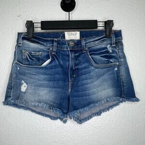 McGuire Womens Shorts Size 24 Denim Blue Cut Out Jean Dark Wash Casual